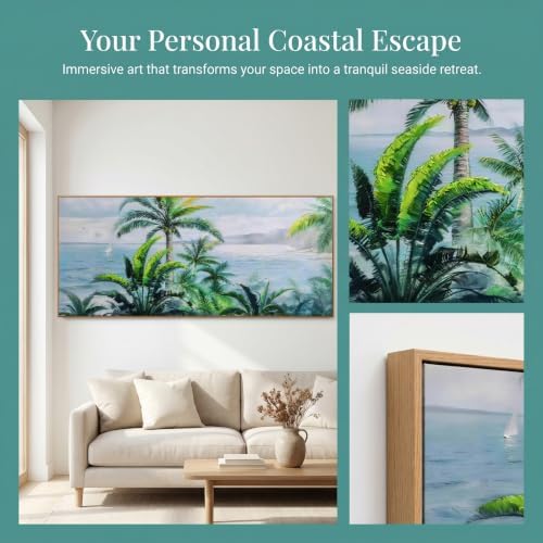 Anolyfi Palm Tree Picture Green Tropical Wall Art - Image 3