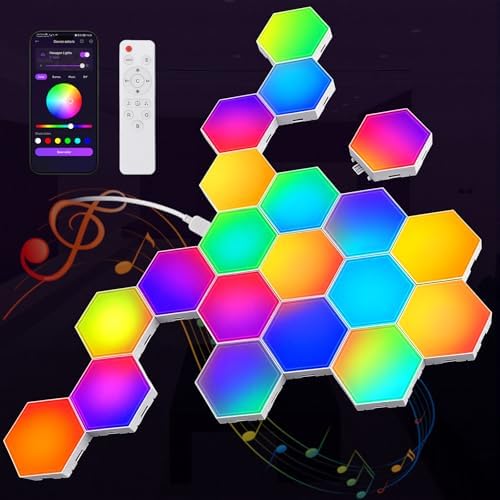 NIUCOO 20 Pack Hexagon LED Light Wall Panels – RGB Smart Gaming Light by Good