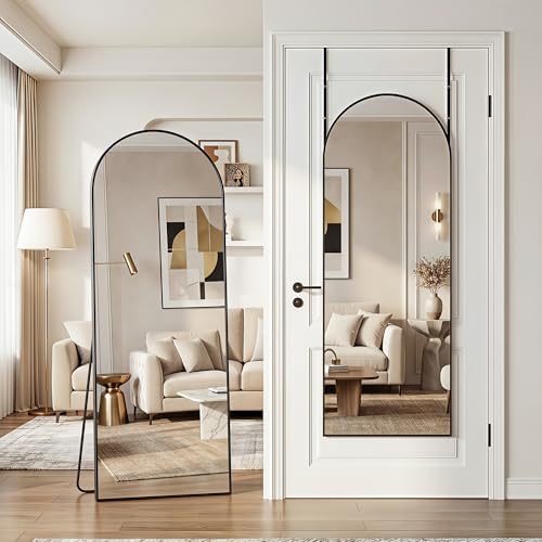 58"x20" Over The Door Mirror, Arched Full Length Mirror - Image 3