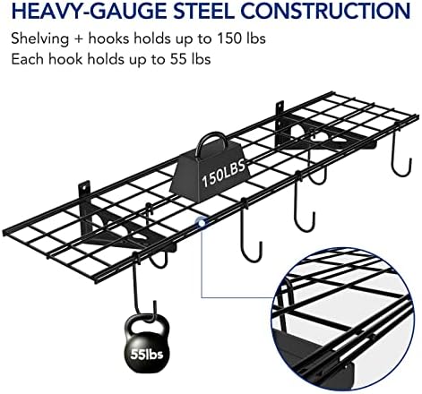 FLEXIMOUNTS 1-Pack 1x4 ft Garage Wall Shelving, Include 6 Bike Hooks - Image 4