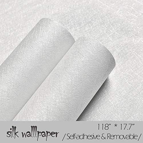 Cohoo Home White Wallpaper Peel and Stick Contact Paper White Silk15.7×393” - Image 5