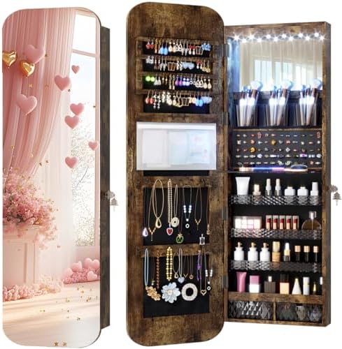 Vlsrka 47.2" Wall/Door Mounted Jewelry Cabinet Organizer Armoire W/Mirror by VlsrkaFurniture