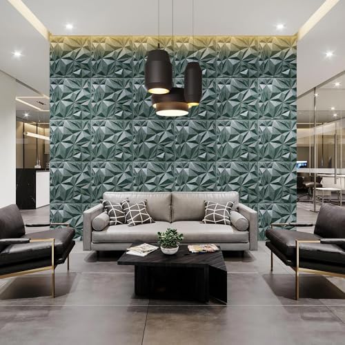 STICKGOO 3D Wall Panels for Interior Wall Decor, Antique Green Bronze Diamond - Image 3