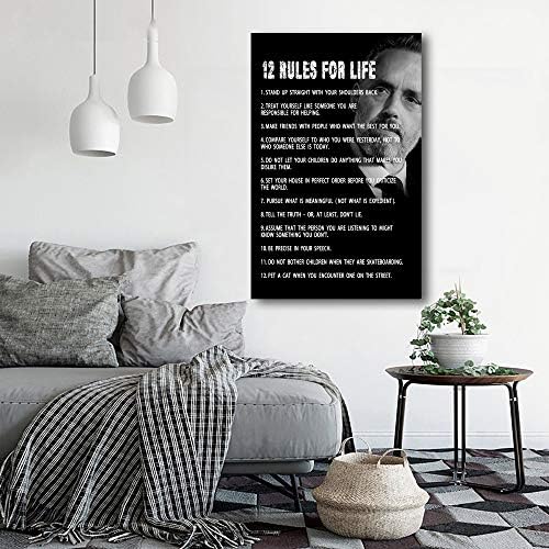 AMART SUN The 12 Rules For Life Inspirational Printed Canvas Wall Art • 12 - Image 4