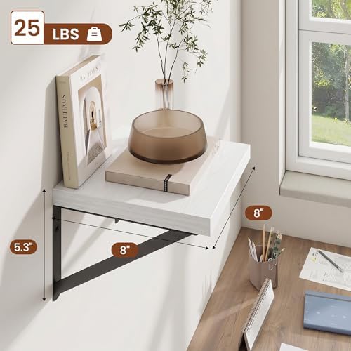 Deep Wall Shelves 8"W x 8"D Engineered Wood Floating Shelves - Image 3