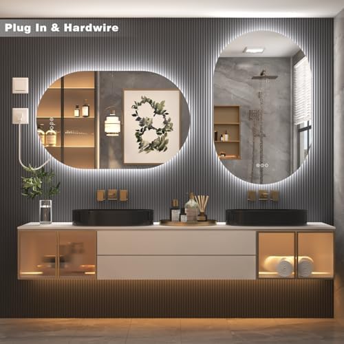 SMIROR 40x20 Oval Backlit LED Bathroom Vanity Mirror - Image 5