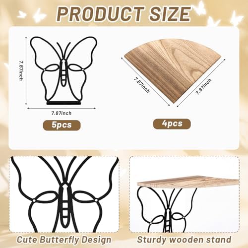 4 Tier Black Butterfly Wall Mount Corner Shelves Floating Corner - Image 3