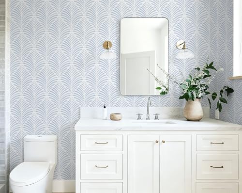 Safiyya Peel and Stick Wallpaper Boho Contact Paper Blue Geometric Modern Wall - Image 5