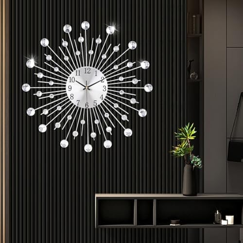 SIN&MI Large Wall Clock for Living Room Decor Non-Ticking Quiet Metal Quartz - Image 6