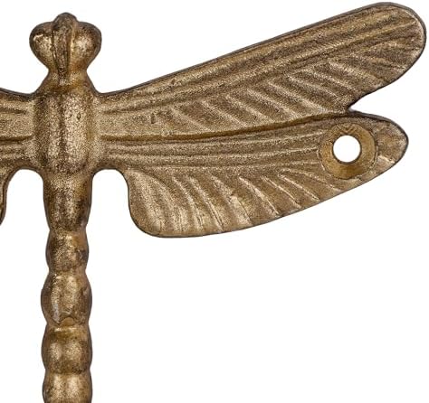 SOFFEE DESIGN 2PCS Metal Golden Dragonfly Wall Hooks, Rustic Bathroom Kitchen - Image 7