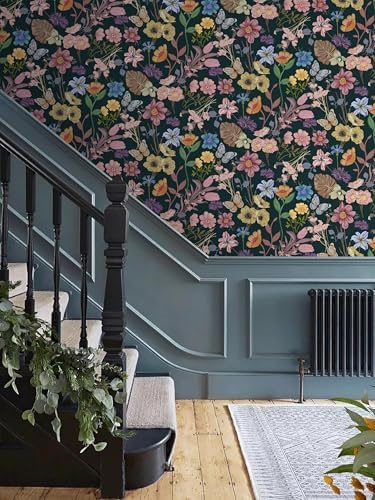 EchoSphere 16.9" x118" Dark Vintage Peel and Stick Wallpaper Floral Leaf - Image 4