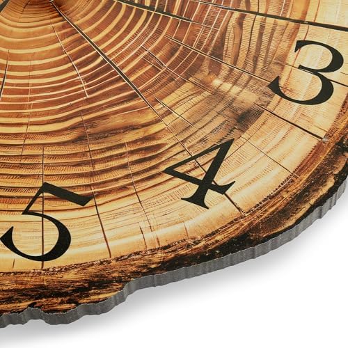 Lafocuse 12 Inch Brown Wooden Rustic Wall Clock - Image 6