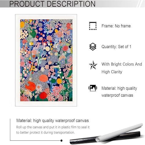 Retro Japanese Floral Poster Abstract Botanical Canvas Wall Art Colorful - Image 2