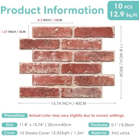 Commomy 3D Faux Brick Wall Panels - Image 5
