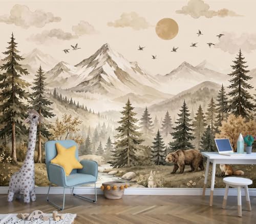 Toolhom Oil Paintings of Animals and Forests Peel and Stick Wallpaper by Toolhom