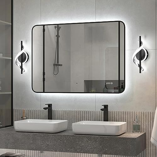 EIDISUNY Wall Sconces Sets of 2, 12W LED Wall Mount Lights, Modern Spiral Wall - Image 2