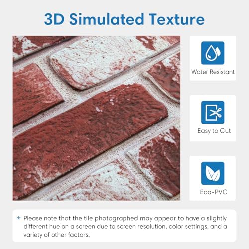 COMSTICKC 3D Peel and Stick Red Brick Wall Stickers, Ultra-Light & Flexible - Image 5