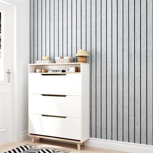 Wallercity Gray/White Wood Slat Wall Panel - Image 4