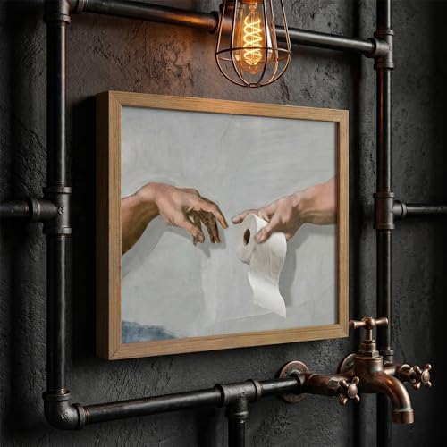 Funny Bathroom Wall Art, The Creation of Adam Toilet Paper Canvas Print - Image 6