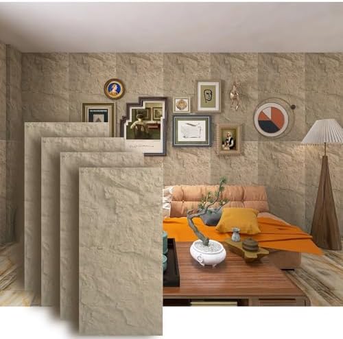 4-Pack 3D Faux Stone Wall Panels Rock Wall Panel Stone Yellow by ARTSLATSLatisakindofart