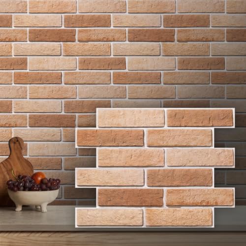 COMSTICKC 3D Faux Brick Wall Panels Peel and Stick by COMSTICKCDECOR