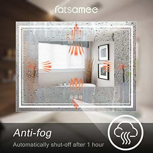 Ratsamee 40"x32" LED Bathroom Mirror - Image 6