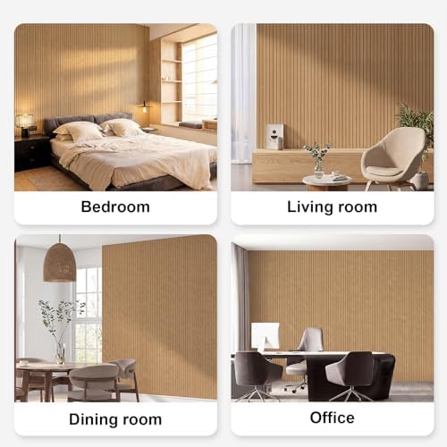 Geelin Peel and Stick PVC Wood Slat Wall Panel Decor 118" x 15.75" - Image 6