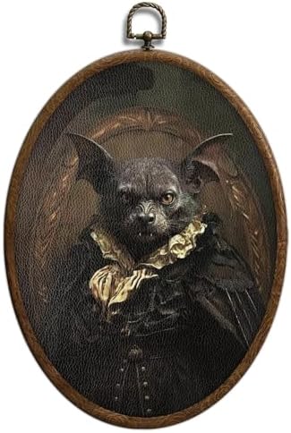 Vintage Oval Bats Wall Decor, Goth Bat Cottagecore Decor, Waterproof Gothic by Unknown