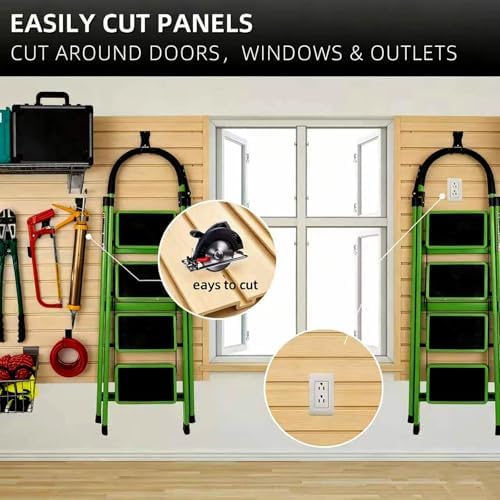 FRAYSCENT Slat Wall Paneling Garage Wall Organizer, Slatwall Panels Garage Tool - Image 2