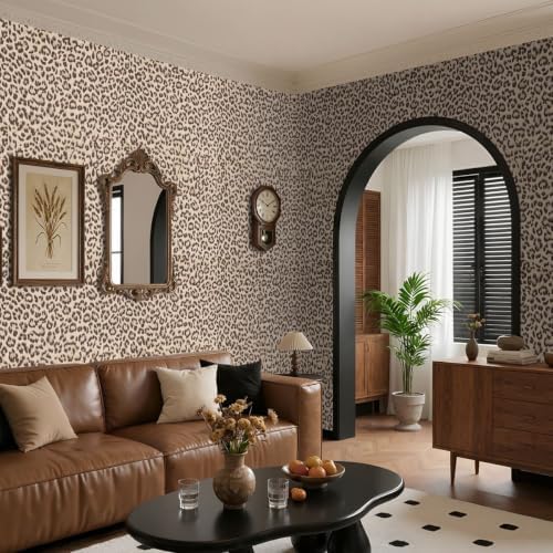 Arthome Leopard Print Peel and Stick Wallpaper 17" x 240" - Image 4