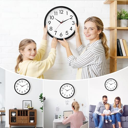 4 Pack Multi-Time Zone Clocks Silent Non Ticking Quartz Battery Operated - Image 4
