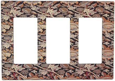 Light Switch Covers Vintage William Morris Floral Plants 3 Gang Rocker by Lightswitchcovers
