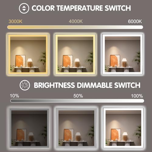 36x36 Inch LED Bathroom Mirror - Image 4