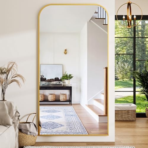 Oversized Full Length Mirror 86"x40" Arched Floor Standing Mirror by Unknown
