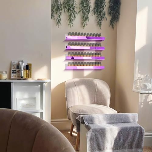 4 Pack 15 Inch Purple Reflective Acrylic Floating Wall Shelves - Image 2