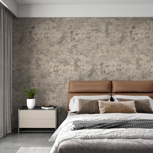 TOTIO Industrial Style Wallpaper Beige Grey Cement Concrete Contact Paper Self - Image 2