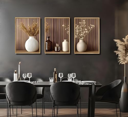 JWDXNOOK 3Pcs Minimalist Floral Canvas Wall Art 12x16 inches Unframed - Image 6