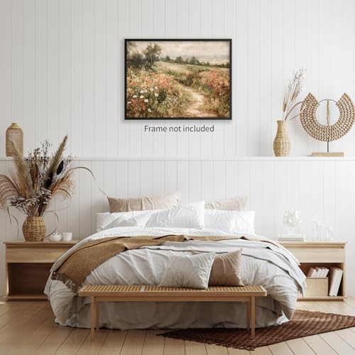 Haitunone Landscape Wildflower Wall Art Nature Botanical Floral Posters Retro - Image 3
