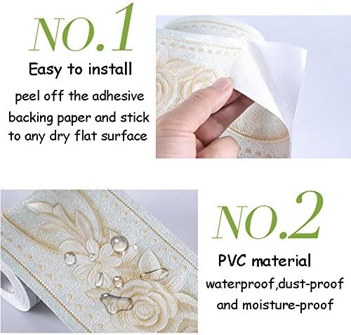 Creation Core 4.2x196.8" Waterproof Wallpaper Border 3D Pattern Wall Decor - Image 6