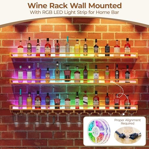 RGB LED Wall Mount Wine Rack - Image 4