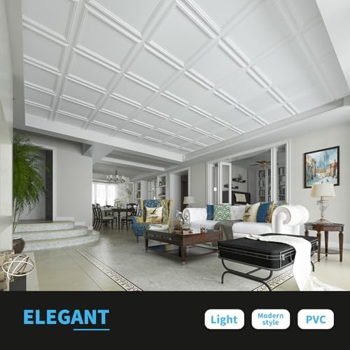 Art3d 24-Pack Waterproof Drop Relief Ceiling Tiles, 24 x 24 in - Image 5