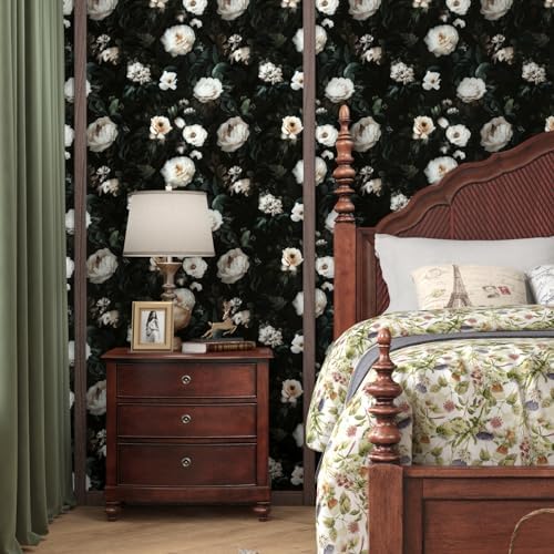 White Vintage Floral Peel and Stick Wallpaper 17.5" x 118" - Image 6