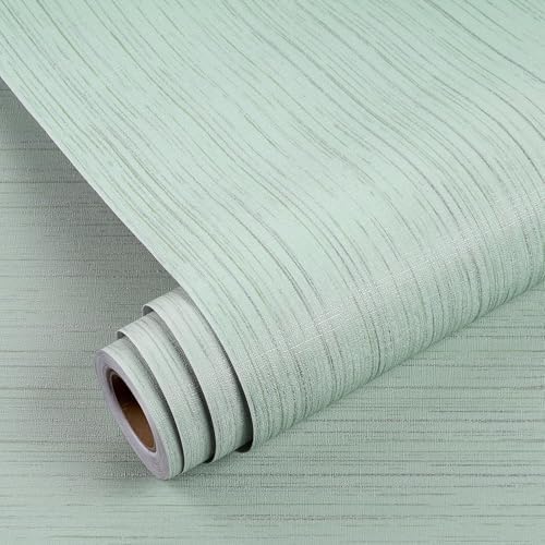 YENHOME Sage Green Grasscloth Peel and Stick Wallpaper Textured Faux Linen by Yenhome