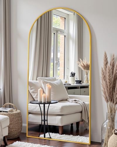 69"x28" Arched Full Length Mirror, Standing Floor Mirror - Image 3