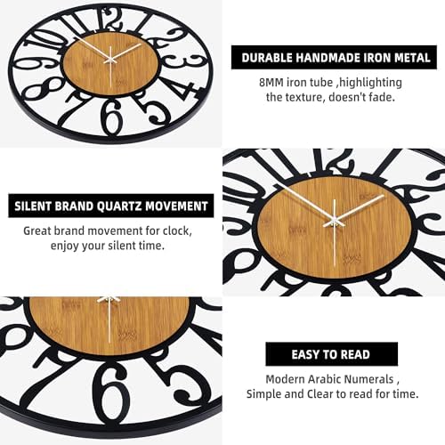 LEIKE 30" Oversized Large Wall Clocks, Non Ticking, Battery Operated Modern - Image 4