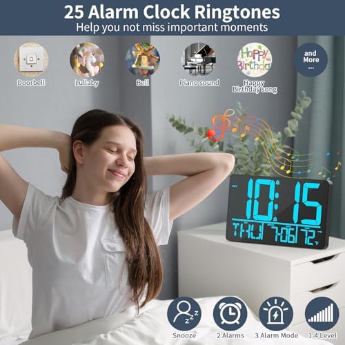 PERSUPER 13" Digital Wall Clock Large Display - Image 2