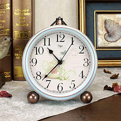 Maxspace 5.2in Desk Clock, Retro Silent Analog Clock Non-Ticking & Battery - Image 2