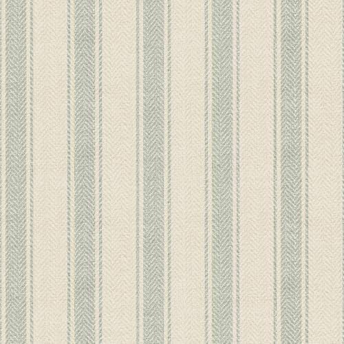 RollsRolla Beige Stripe Peel and Stick Fabric Canvas Wallpaper - Image 2