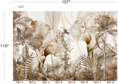 Modern Neutral Beige Abstract Tropical Leaves Art Wallpaper Peel and Stick - Image 5