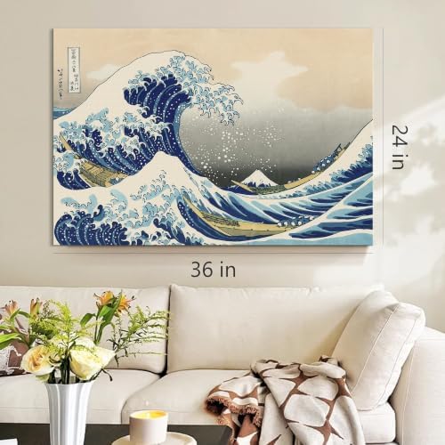 msspart The Great Wave off Kanagawa by Hokusai Canvas Wall Art Japanese Classic - Image 3